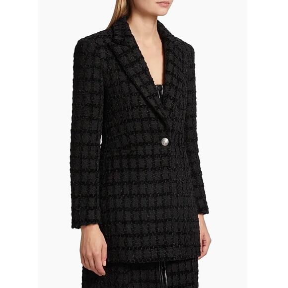 En Saison Jackets & Blazers - En Saison Melbrooke Tweed Single-Breasted Blazer Black Sz Large Runs Small NWT